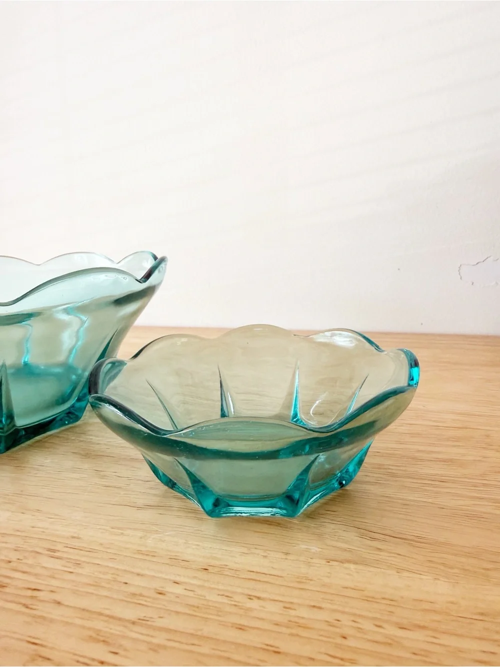 Anchor Hocking Swedish Modern Aquamarine Glass Chip & Dip Dessert Serving Set
